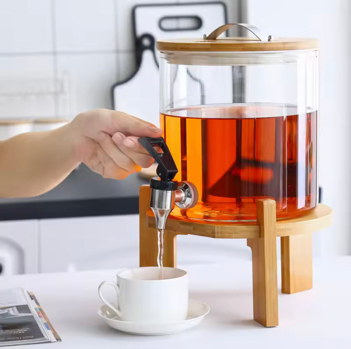 Cold Drink Dispenser, High Glass Water Container, Buffet Beverage Container, Stainless Steel Water Dispenser, Juice Dispenser Cold Drink Dispenser, High Glass Water Container, Buffet Beverage Container, Stainless Steel Water Dispenser, Juice Dispenser
